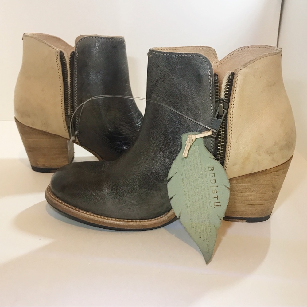 BedStu Leather Cobbler Ankle Bootie